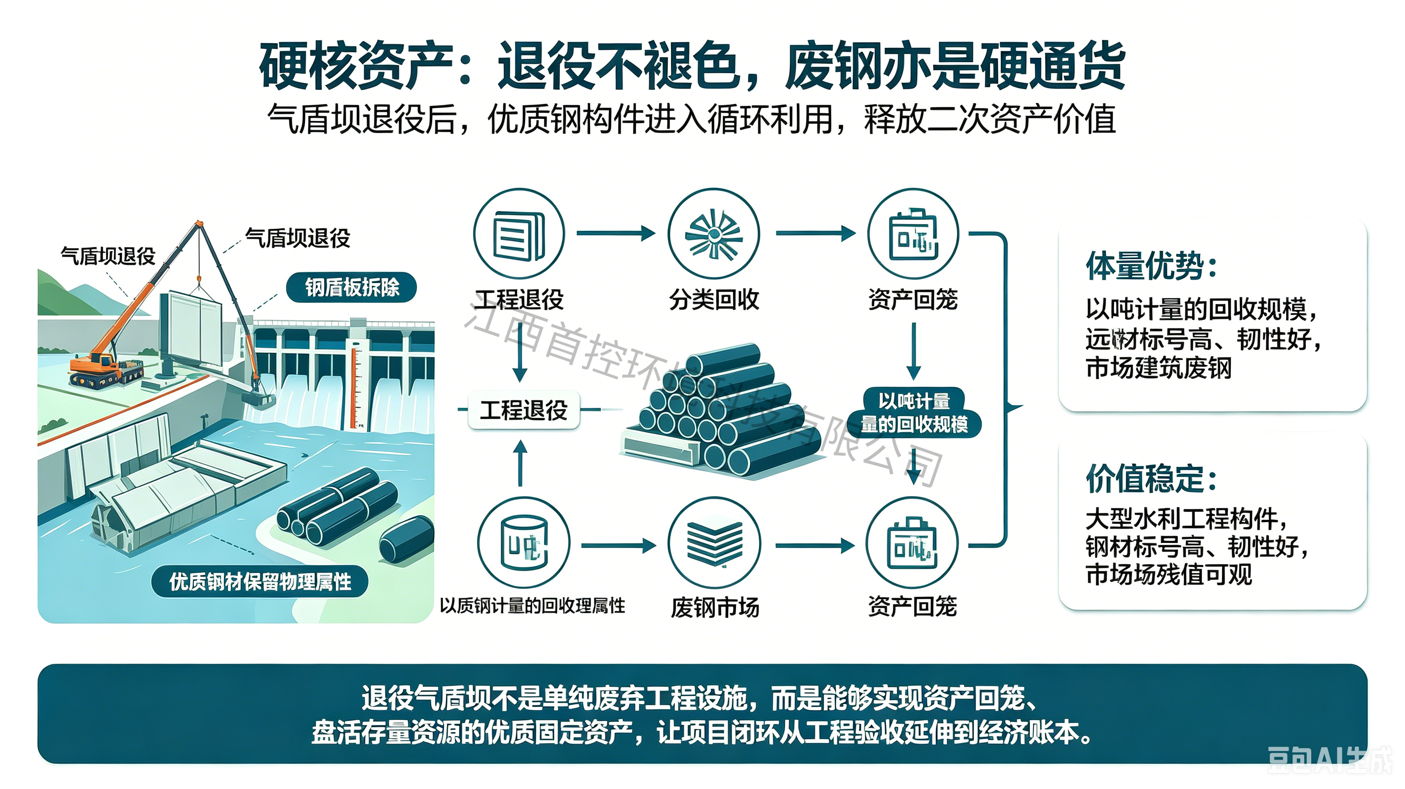 气盾坝退役，价值永不落幕！揭秘水利钢铁的“硬核”绿色循环